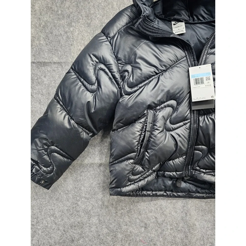 Nike‎ Kids Therma-FIT All Over Swoosh Quilted Puffer Jacket Black FD2841-010 M